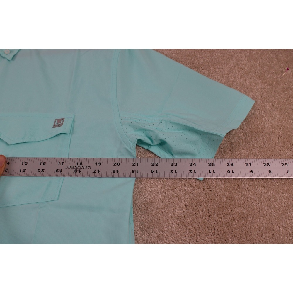 NEW HUK Men's‎ Size M Tide Point Short Sleeve Fishing Shirt, Quick Dry, UPF 30 - Picture 7 of 8